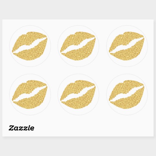 Glitter Lips Ronde Sticker (Vel)