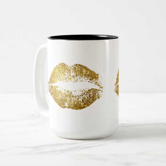 Glitter Lips Tweekleurige Koffiemok (Voorkant links)