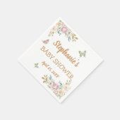 Glitter Little Butterfly Roos Baby shower Servet (Hoek)