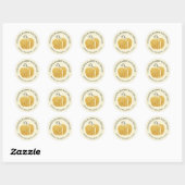 Glitter Little Pumpkin-Baby shower Ronde Sticker (Vel)