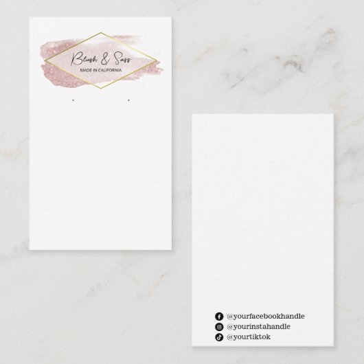 Glitter Logo Earning Cards Visitekaartje (Voorkant / Achterkant)