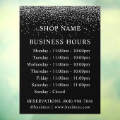 GLITTER | Logo en openingsuren | sticker bord (Vel 3)