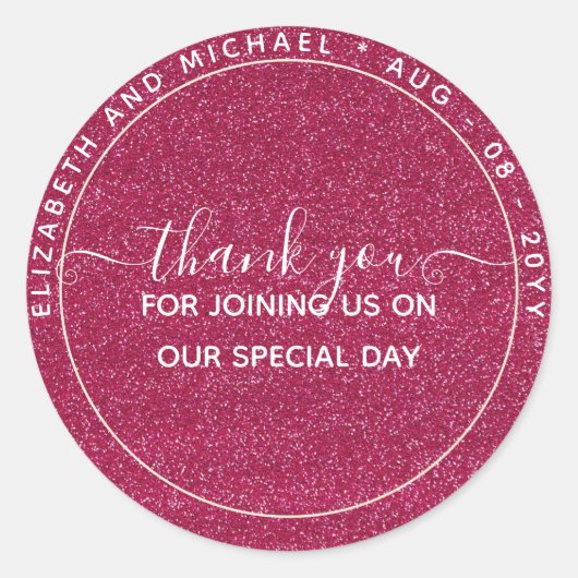 Glitter Look Bedank je GAVELCADEAU ELKE GEBEURTENI Ronde Sticker (Voorkant)