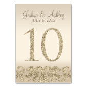 Glitter Look Bruiloft Tafel Nummers-Tafel Kaart 10 (Achterkant)