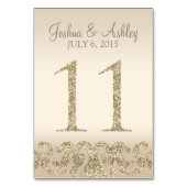 Glitter Look Bruiloft Tafel Nummers-Tafel Kaart 11 (Achterkant)