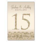Glitter Look Bruiloft Tafel Nummers-Tafel Kaart 15 (Voorkant)