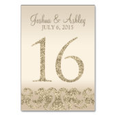 Glitter Look Bruiloft Tafel Nummers-Tafel Kaart 16 (Achterkant)