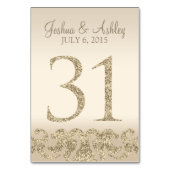 Glitter Look Bruiloft Tafel Nummers-Tafel Kaart 31 (Achterkant)