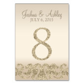 Glitter Look Bruiloft Tafel Nummers-Tafel Kaart 8 (Voorkant)