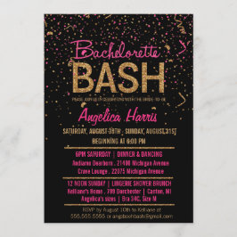 Glitter Look Confetti Bachelorette Party Douche Kaart