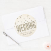 Glitter Look Confetti Stippen Bruiloft Ronde Sticker (Envelop)