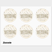 Glitter Look Confetti Stippen Bruiloft Ronde Sticker (Vel)