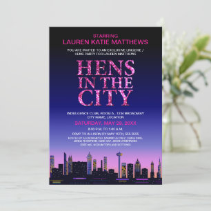 Glitter look Hens' / Lingerie Movie Poster Party Kaart