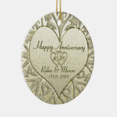 Glitter look Monogram Jubileum Keramisch Ornament (Rechts)