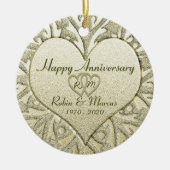 Glitter look Monogram Jubileum Keramisch Ornament (Voorkant)