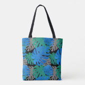 Glitter look Monstera Leaf Canvas tas (Achterkant)