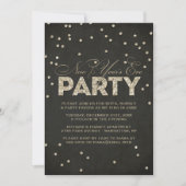 Glitter look New Year's Eve Party Invitation Kaart (Voorkant)