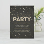 Glitter look New Year's Eve Party Invitation Kaart (Staand voorkant)