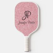 Glitter look Roos Gold Monogrammed grafische Sjabl Pickleball Paddle (Voorkant)