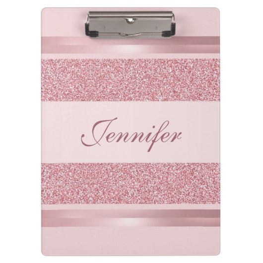 Glitter Look Roos Gouden Kleur Kalligrafie Script Klembord (Voorkant)