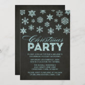 Glitter look Snowflakes Kerstfeest Uitnodiging (Voorkant / Achterkant)