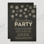 Glitter look Snowflakes Kerstfeest Uitnodiging (Voorkant / Achterkant)