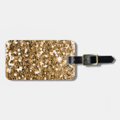 Glitter look Solid Gold Sparkle Bagagelabel (Voorkant horizontaal)