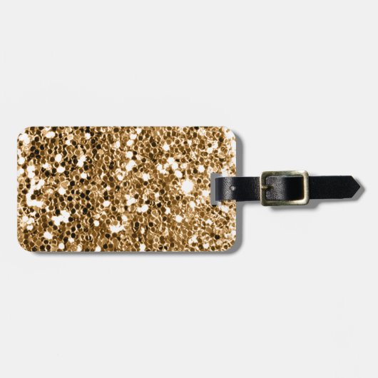 Glitter look Solid Gold Sparkle Bagagelabel (Voorkant horizontaal)