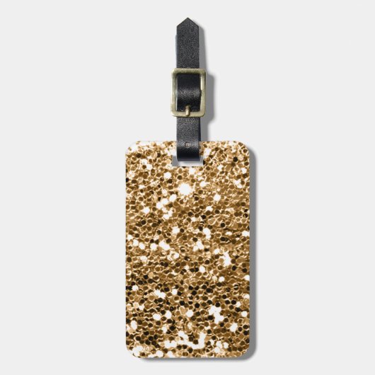 Glitter look Solid Gold Sparkle Bagagelabel (Voorkant verticaal)