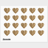 Glitter Look Solid Gold Sparkle Hart Sticker (Vel)