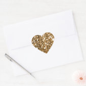 Glitter Look Solid Gold Sparkle Hart Sticker (Envelop)