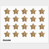 Glitter look Solid Gold Sparkle Ster Sticker (Vel)