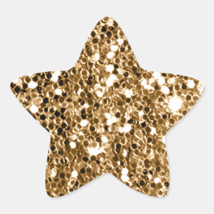 Glitter look Solid Gold Sparkle Ster Sticker
