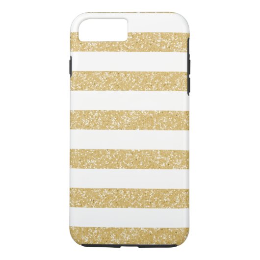 Glitter look Stripes iPhone 7 plus robuust Hoesje (Achterkant)