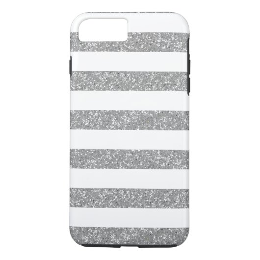 Glitter look Stripes iPhone 7 plus robuust Hoesje (Achterkant)