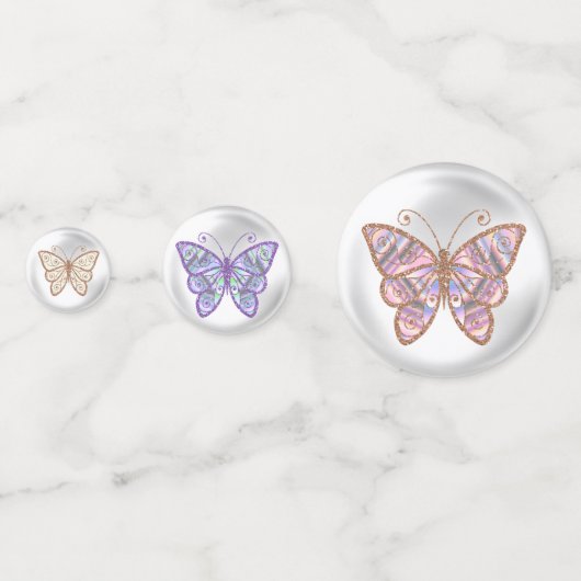 Glitter Look Vlinders Confetti (Voorkanten)