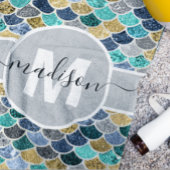 Glitter Look Zeemeermin Schalen Monogram Kleurrijk Strandlaken