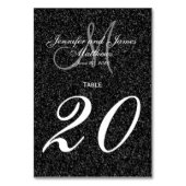 Glitter Look Zwart-wit Monogram Tafelnummer (Achterkant)