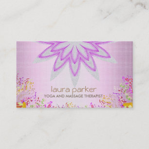 Glitter Lotus Flower Logo Yoga Healing Health Visitekaartje