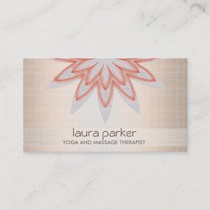 Glitter Lotus Flower Logo Yoga Healing Health Visitekaartje