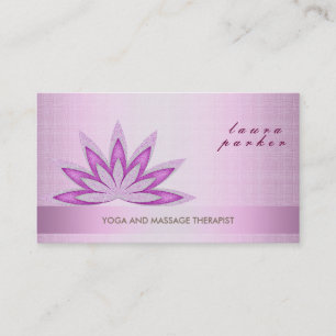 Glitter Lotus Flower Logo Yoga Healing Health Visitekaartje