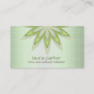 Glitter Lotus Flower Logo Yoga Healing Health Visitekaartje