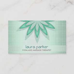 Glitter Lotus Flower Logo Yoga Healing Health Visitekaartje