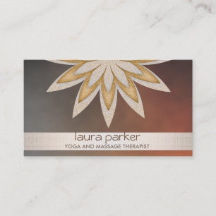 Glitter Lotus Flower Logo Yoga Healing Health Visitekaartje