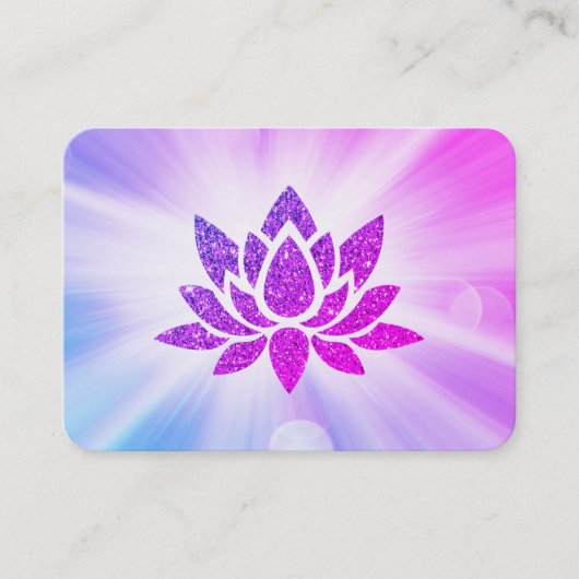 *~* Glitter Lotus Rays Reiki Healing Energy  Visitekaartje (Voorkant)