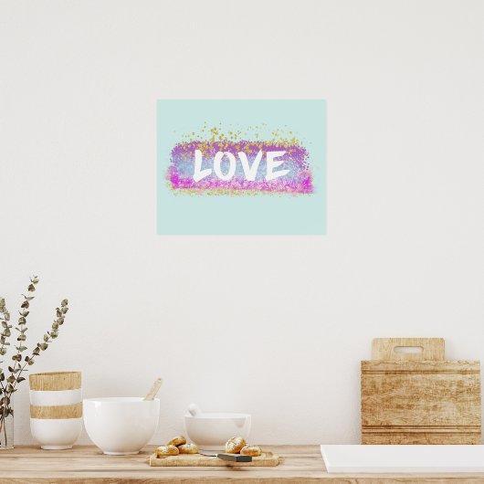 Glitter Love Colorful Poster (Keuken)