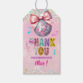 Glitter Lovertjes Disco Bal Meisje Cadeaulabel (Voorkant)