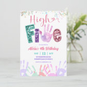 Glitter Lovertjes High Five Verjaardag Kaart (Staand voorkant)