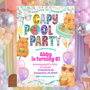Glitter Lovertjes Kapibarava Verjaardagsfeest Uitn Kaart
