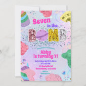 Glitter Lovertjes Regenboog Pastel Badbom Uitnodig Kaart (Voorkant)